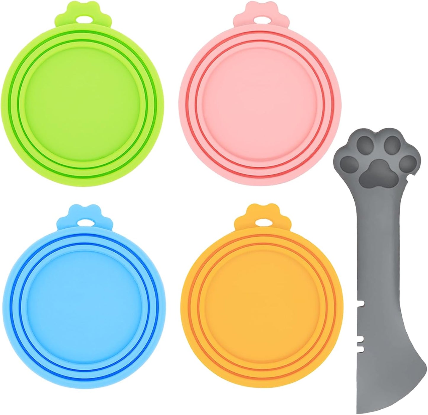 Food Can Lids, 4 Pcs Silicone Pet Food Can Covers for Dog & Cat Food, One Tin Cap Fit Most Standard Size Dog Cat Food Canned（Multicolor）…