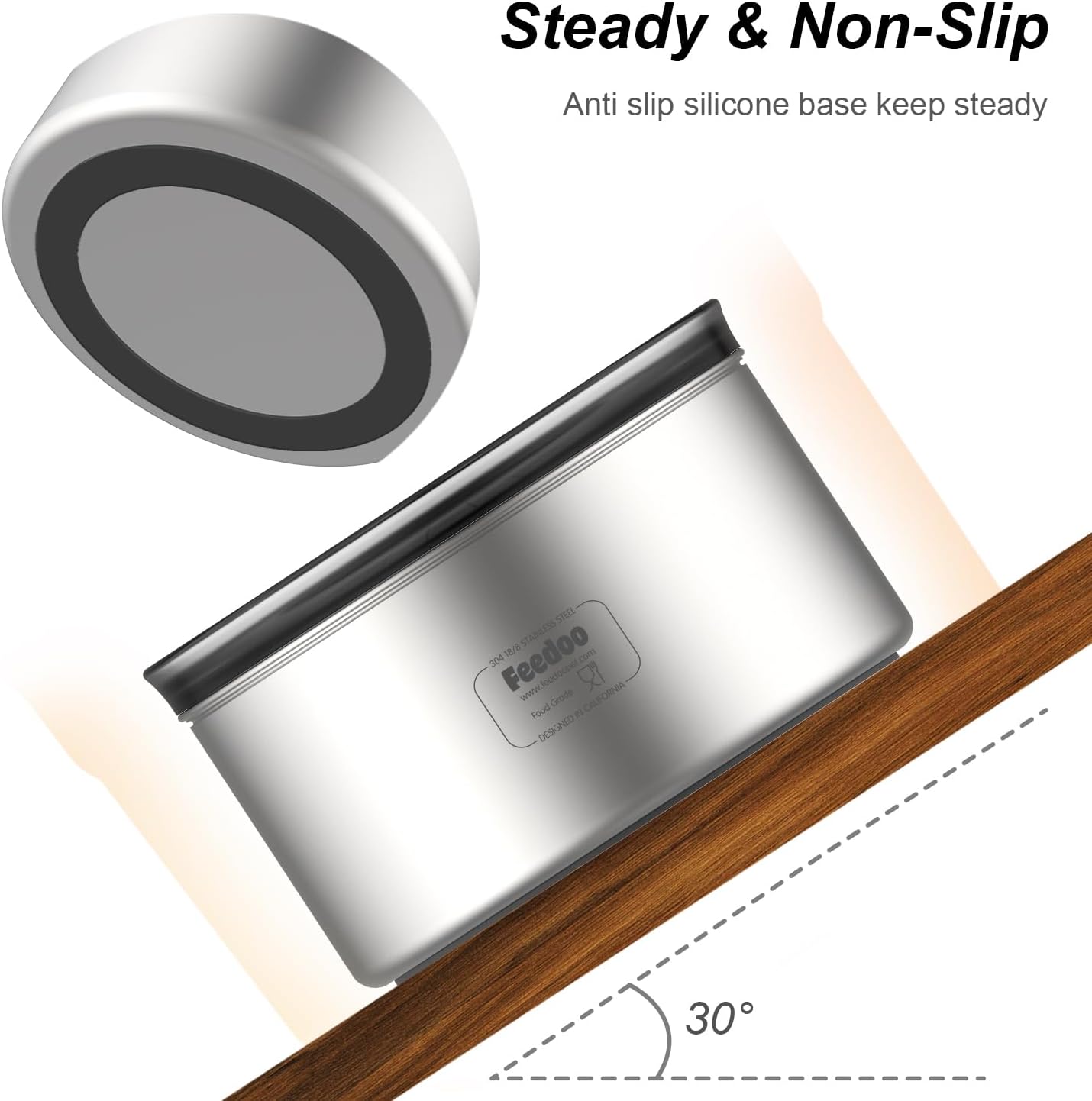 1Gallon Dog Water Bowl, 3.8L No Spill Water Bowl for Dogs, Stainless Steel Spill Proof Dog Bowl, No Splash Slow Drinking Bowl with No Slip Base for Messy Drinkers[Anti Digging]