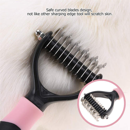 Deshedding Dog Brush, Cat Brush Dog Brush for Shedding Dog Rake Double Sided Undercoat Rake Comb for Detangling, Deshedding Pet Grooming Brush for Small, Medium Dogs and Cats