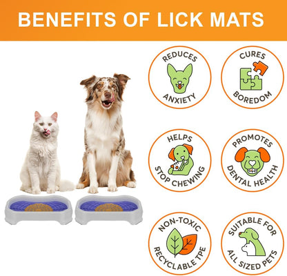 Neater Pets Neat-LIK Dog Lick Mat w/Mess-Proof Tray, Lick Mat for Dogs, Cats, Puppy, Reduces Anxiety & Boredom, Peanut Butter Slow Feeder, Interactive Treat Licking Pad (Green/Vanilla Bean)