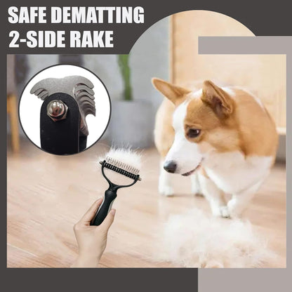 Dog Brush Grooming Kit 5PCS - Dog Brush for Shedding,Puppy Brush and Flea Comb for Dogs, Slicker Brush Comb and Dog Hair Brush Set Blue, Grooming at Home or Travel