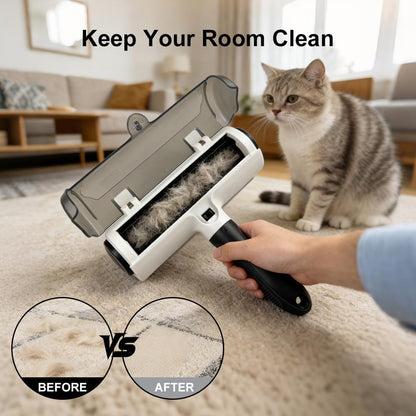 Reusable Pet Hair Remover Roller for Dogs and Cats - Removes Fur from Furniture, Carpet, Couch and Clothes -Self Cleaning - Lint Roller