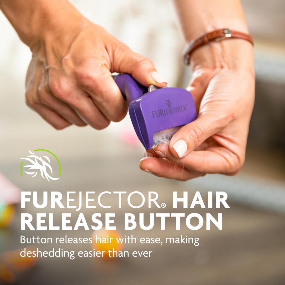 FURminator® deShedding Tool For Medium/Large Cats, Long Hair, Removes Loose Hair From Shedding