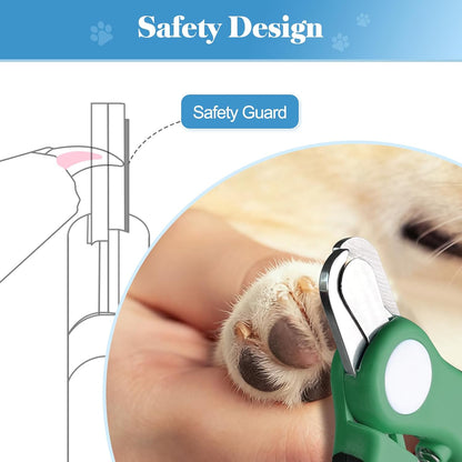 Swihauk Heavy Duty Dog Nail Clippers and Trimmers, Professional Pet Nail Clippers with Nail File for Dogs Cats Small Animal, Claw Clippers with Safety Guard to Prevent Over-Cutting, Blue