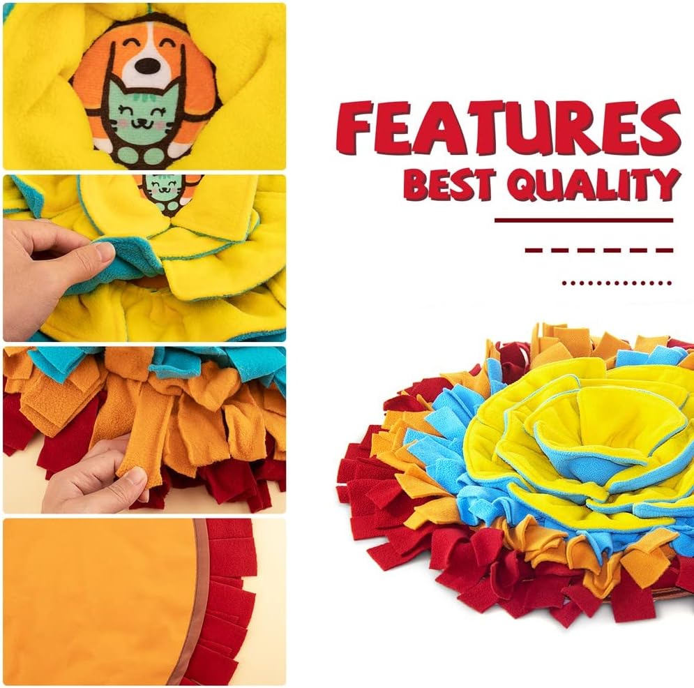 AWOOF Pet Snuffle Mat for Dogs, Interactive Feed Game for Boredom, Encourages Natural Foraging Skills for Cats Dogs Bowl Travel Use, Dog Treat Dispenser Indoor Outdoor Stress Relief