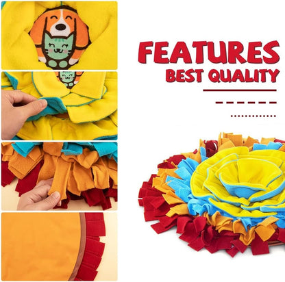 AWOOF Pet Snuffle Mat for Dogs, Interactive Feed Game for Boredom, Encourages Natural Foraging Skills for Cats Dogs Bowl Travel Use, Dog Treat Dispenser Indoor Outdoor Stress Relief