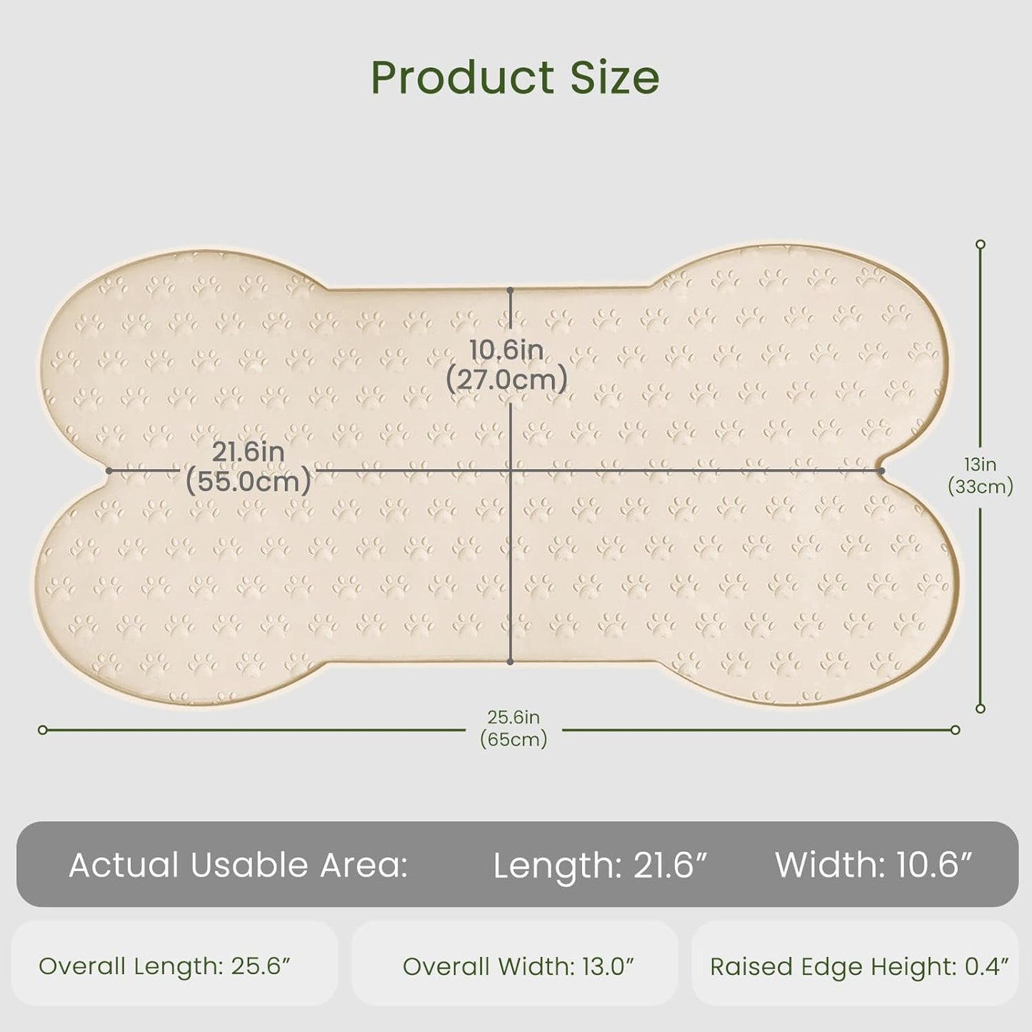 PWTAA Dog Food Mat Anti-Slip Silicone Dog Bowl Mat Thicker Pet Placemat Waterproof Cat Feeder Pad with Raised Edge Puppy Kitten Feeding Mats Suitable Small Medium-Sized Dogs Cats Eating Tray