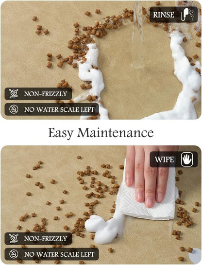 PADOOR Pet Feeding Mat-Absorbent Dog Mat for Food and Water Bowl-No Stains Easy Clean Dog Food Mat-Quick Dry Water Dispenser-Puppy Supplies Accessories