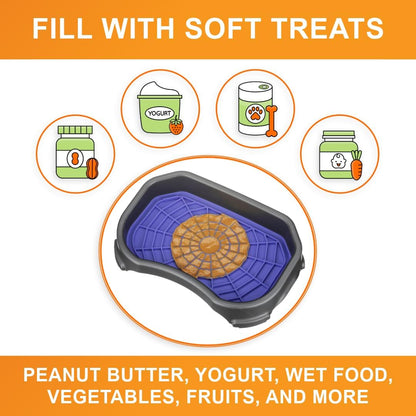 Neater Pets Neat-LIK Dog Lick Mat w/Mess-Proof Tray, Lick Mat for Dogs, Cats, Puppy, Reduces Anxiety & Boredom, Peanut Butter Slow Feeder, Interactive Treat Licking Pad (Green/Vanilla Bean)