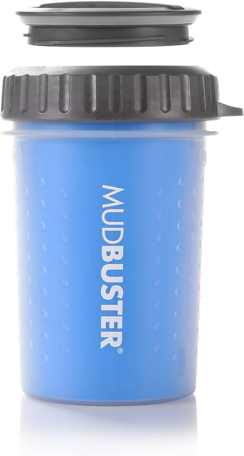 Dexas MudBuster Medium Dog Paw Cleaner in Fuchsia - Fits 1.5"-2.5" Wide Paws, Portable Paw Washer for Muddy Paws, Dog Paw Cleaning Cup with Gentle Silicone Bristles, Quick Clean Pet Paw Washer