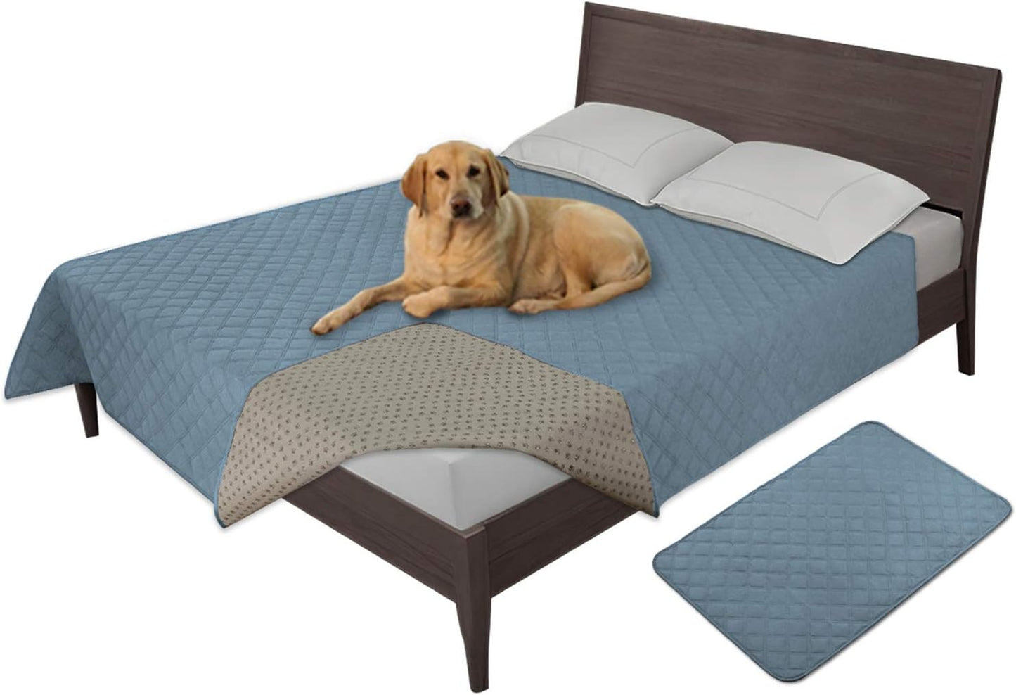 Easy-Going 100% Waterproof Dog Bed Cover, Non-Slip Pet Blanket for Furniture, Washable Couch Cover, Repleasement Sofa Cover (68x82 in,Gray)
