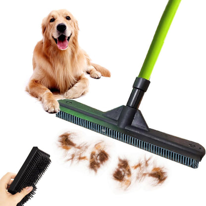 Pet Hair Remover Broom, Multifunctional Magic Broom, Rubber Broom Pet Hair Remover, Heavy Duty Pets Hairs Remove, Pets Hairs Removal Brooms for Carpets/Mats/Couch, Retractable (Red)