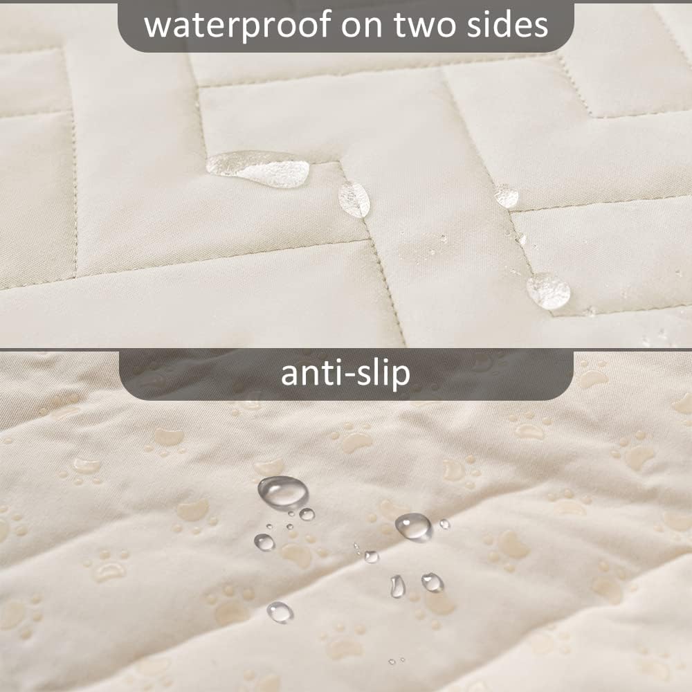 fuguitex Waterproof Dog Bed Cover Couch Cover, Anti-Slip Cat Mat Pet Pad Blanket for Sofa Chair Recliner Furniture Protrctor