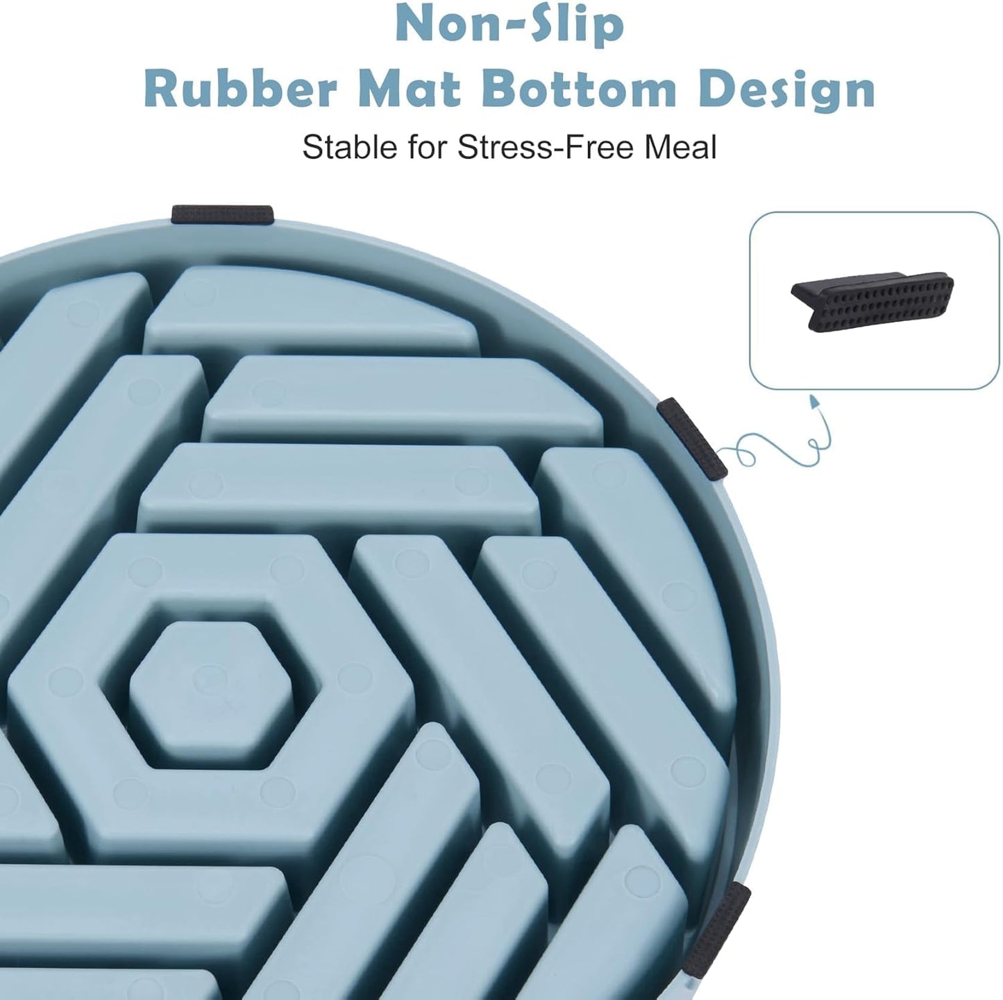 TOBYTO Slow Feeder Dog Bowls Large Medium Breed,Anti-Choking Slow Eating Dog Food Bowl,Non Slip Pet Slower Food Feeding Bowls Large Puzzle Slow Feeder Bloat Stop Maze Dog Dishes,Black