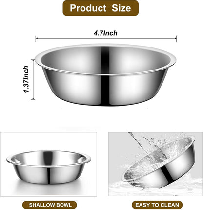 Upgraded Elevated Cat Bowls with Food Mat,15°Tilted Stand Anti Vomiting Raised Cat Dishes for Food and Water,2 Stainless Steel Bowls for Cats and Puppy
