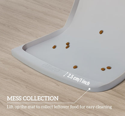 OHMO - Cat Food Mat, Silicone Pet Feeding Mat for Floor Non-Skid Waterproof Dog Water Bowl Tray, Easy to Clean Pet Placemat (Erythrinus, 18 * 9.8'')