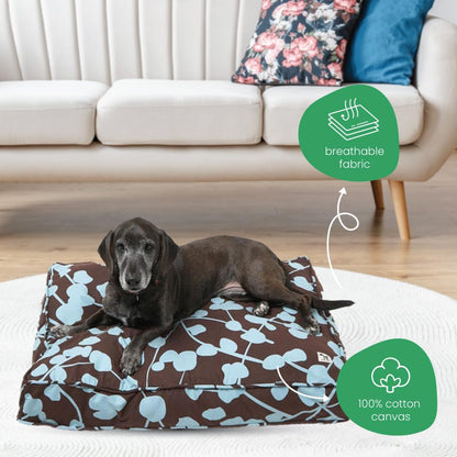 Molly Mutt Medium to Large Dog Bed Cover- Forever Young Print - Measures 27”X36”X5’’ - 100% Cotton - Durable - Breathable - Sustainable - Machine Washable Dog Bed Cover (Dd82b)