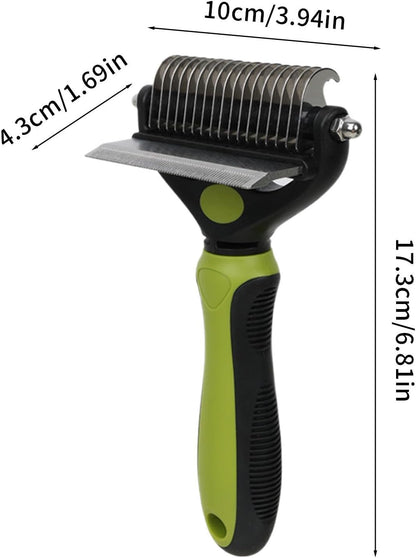 Pet Undercoat Rake, Non-Slip Handle, 17.3x10x4.3cm, Pet Grooming Tool, Dog Dematting Comb, Safety Tips Design, for Thick Coat, Puppy and Kitten Grooming