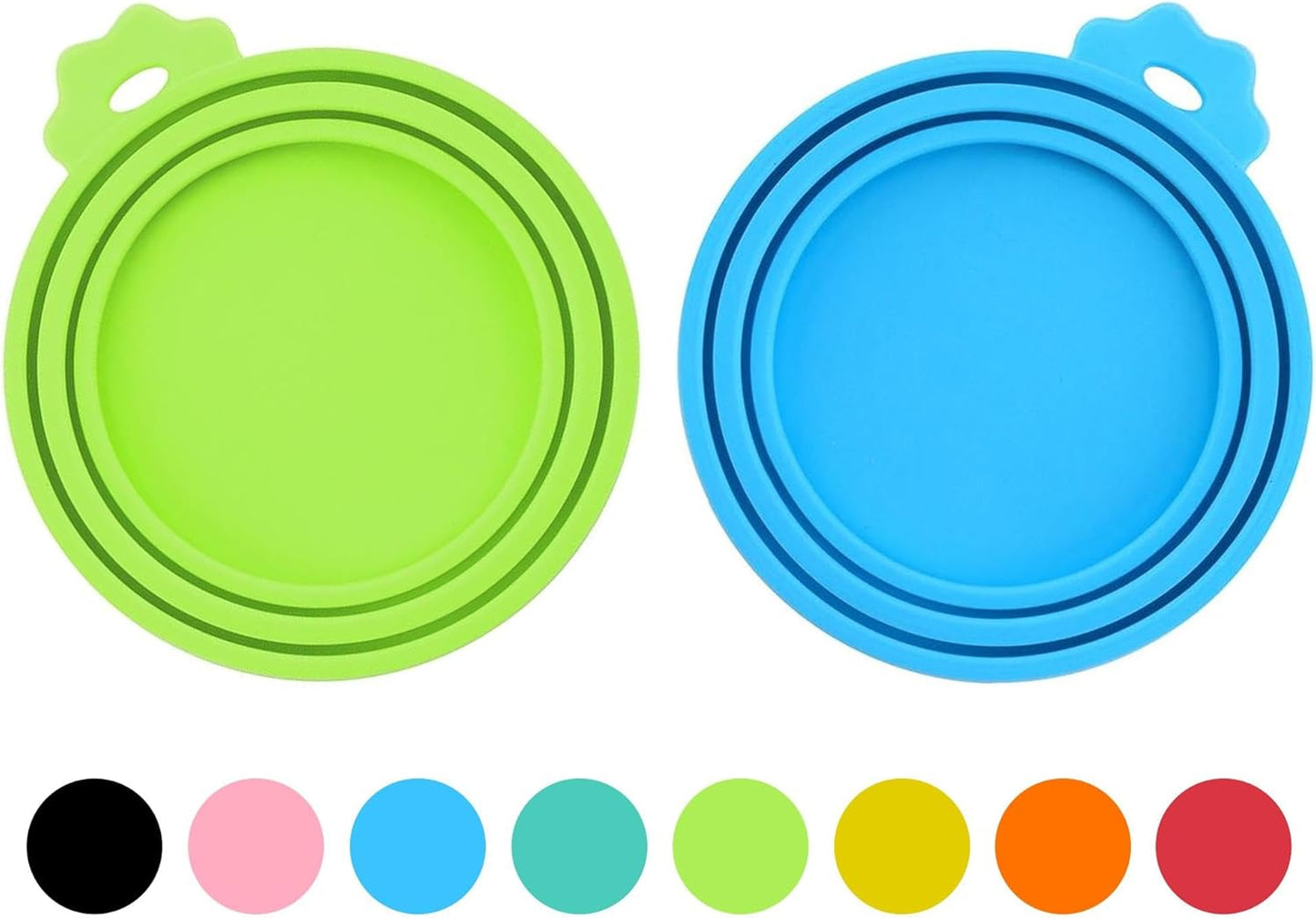 2 Pack Pet Food Can Covers, Silicone Universal Can Lids for Dog & Cat Food, BPA Free, One Fit Most Standard Size Food Cans Green/Blue