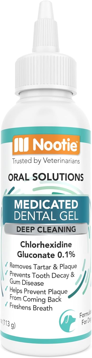 Nootie Medicated Dental Wipes for Dogs, Cleans Teeth and Freshens Breath for Dogs - Prevents Plaque and Tartar Dog Oral Care, 60 Count