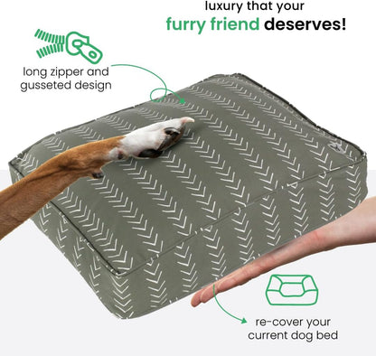 Molly Mutt Medium to Large Dog Bed Cover- Forever Young Print - Measures 27”X36”X5’’ - 100% Cotton - Durable - Breathable - Sustainable - Machine Washable Dog Bed Cover (Dd82b)