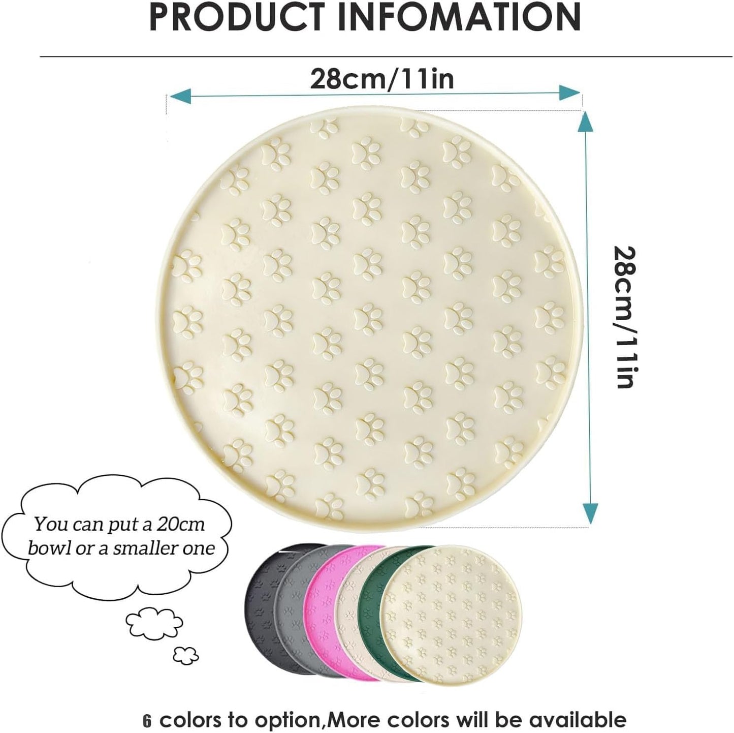 Pet Feeding Mat, Waterproof, Raised Edges to Prevent Spills, Easy Clean in Dishwasher, Dogs and Cats Placemat Tray to Stop Food and Water Bowl Messes on Floor(1Pack Beige)