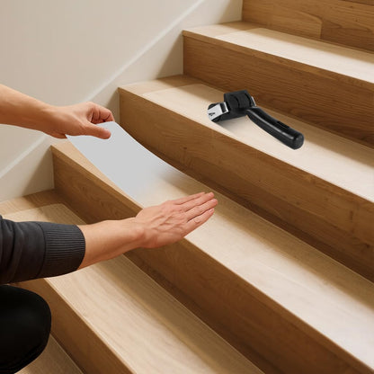 Outdoor Stair Treads Non Slip for Wooden Steps 6" x 30" - 15 Pack Weather Resistant Exterior Grip Tape, Non Slip Stair Treads, Anti Skid Strips, Waterproof 80-Grit High Traction Adhesive Treads, Black