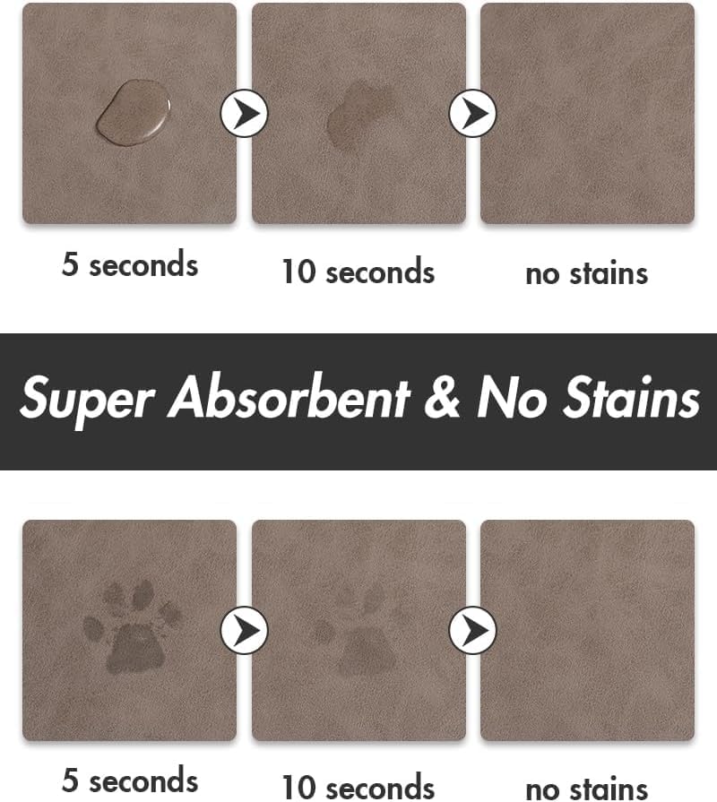 Absorbent Dog Food Mat-Cat Dog Mat for Food and Water Bowl, Quick Dry Pet Food Mat, No Stains Dog Feeding mat, Dog Accessories Pet Supplies Mat-Dog Water Bowl Mat for Messy Drinkers