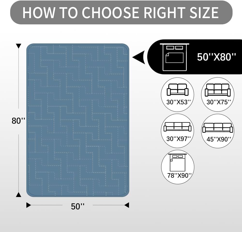 fuguitex Waterproof Dog Bed Cover Couch Cover, Anti-Slip Cat Mat Pet Pad Blanket for Sofa Chair Recliner Furniture Protrctor