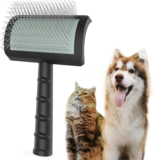 Large Slicker Brush for Dogs,Cats,Extra Long Pin Shedding Brush for Long Haired Dog,Cat, Pet Grooming for Thick Undercoat Curly Hair,25mm(1"),Green