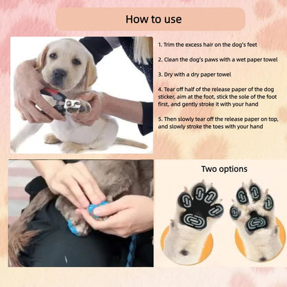 24pcs Paw Pads for Dogs Traction – Self Adhesive Paw Grips for Senior Dogs, Anti-Slip Disposable Paw Protector Pads for Hardwood Floors, Comfortable & Secure Fit (Black, XL)