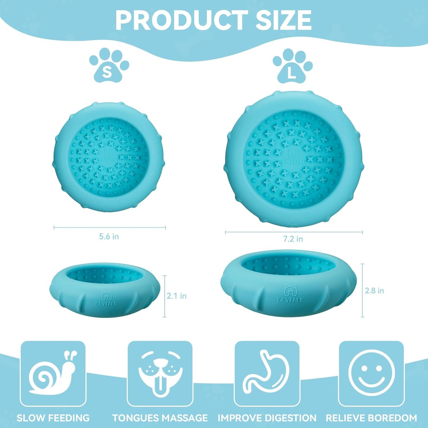 Dog Lick Bowl, Bestalk Wobbly Freeze Bowl Enrichment Feeder for Dogs, Anxiety Relief Lick Mat Puzzle Toy for Distraction, BPA Free Silicone, Dishwasher Safe(Rose,S)
