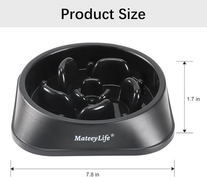 MateeyLife Slow Feeder Dog Bowls 2PCS, Anti-Choking Puzzle Dog Food Bowls, Anti-Slip Interactive Feeding Slow Down Eating, Bloat Stop Maze Dishes for Medium Breeds Pink&Purple