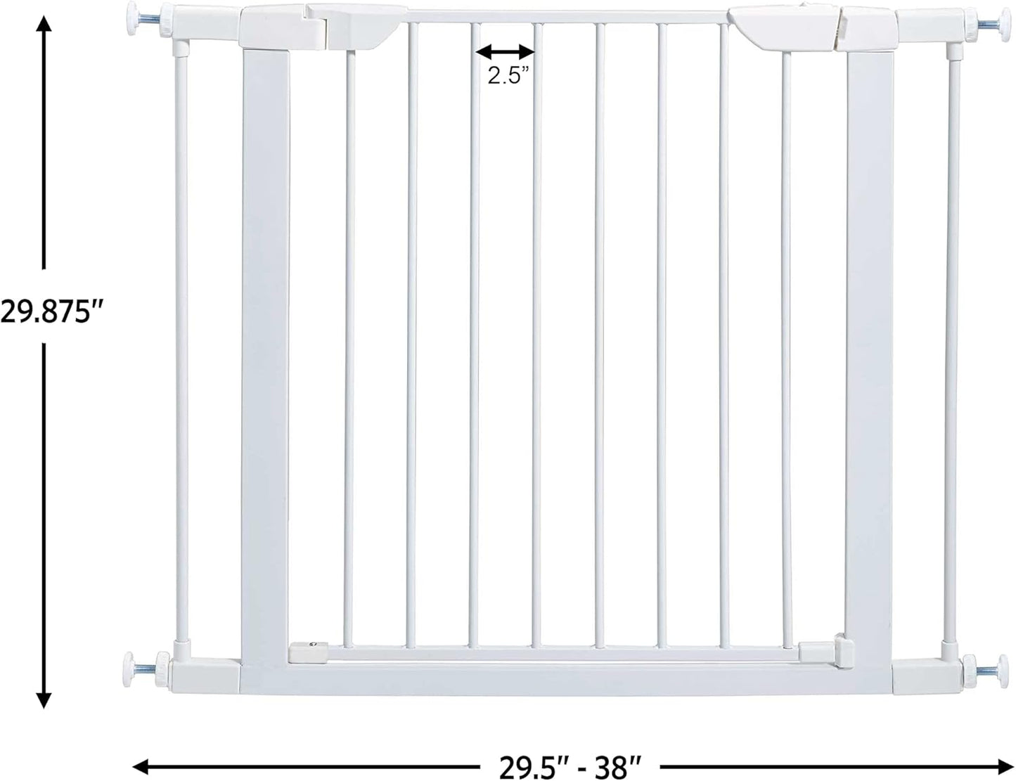 MidWest Homes for Pets 39-Inch High Walk-Thru Pressure Mounted Steel Dog Gate, Expands to 38 Inches Wide, Includes 3-inch Extensions, Textured Graphite