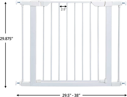 MidWest Homes for Pets 39-Inch High Walk-Thru Pressure Mounted Steel Dog Gate, Expands to 38 Inches Wide, Includes 3-inch Extensions, Textured Graphite