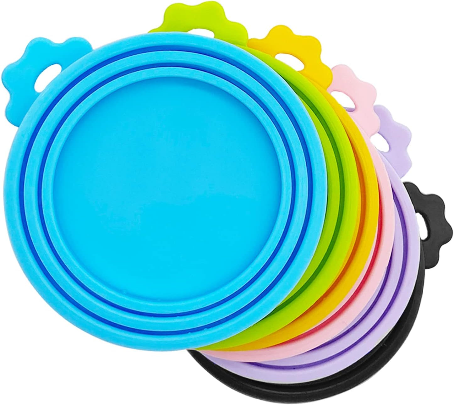 Food Can covers | 6 Pack Silicone Tin Lids for Dog and Cat | Universal BPA Free | One Can Cap Fit Most Standard Size Canned Dog Cat Food