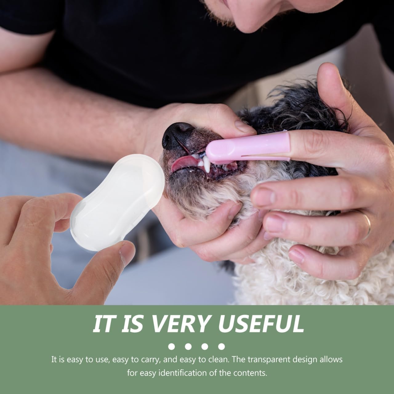 Hemobllo 20-Pack Dog Finger Toothbrush Storage Box Portable Transparent Travel Case for Puppy and Pet Oral Care Compact Dustproof Organizer 2.75X1.33X1.10In