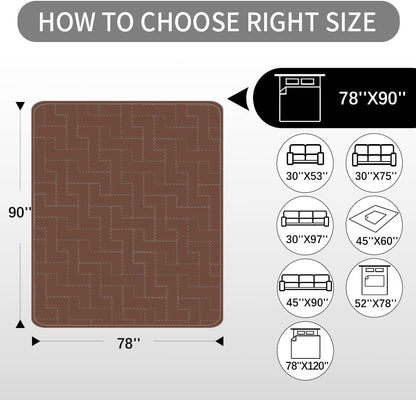 fuguitex Waterproof Dog Bed Cover Couch Cover, Anti-Slip Cat Mat Pet Pad Blanket for Sofa Chair Recliner Furniture Protrctor