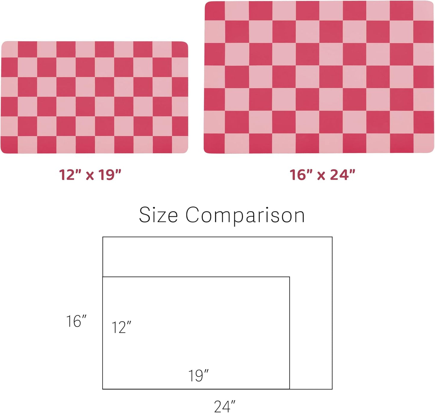 Checkered Dog Feeding Mat, Absorbent Mats for Dog Food and Water Bowl, Dispenser, Retro Aesthetic Khaki Beige Checkerboard Pet Placemat for Dogs, Cats, Puppy Accessories, 12" X 19”