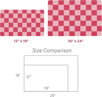 Checkered Dog Feeding Mat, Absorbent Mats for Dog Food and Water Bowl, Dispenser, Retro Aesthetic Khaki Beige Checkerboard Pet Placemat for Dogs, Cats, Puppy Accessories, 12" X 19”
