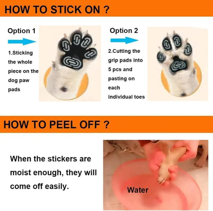 24pcs Paw Pads for Dogs Traction – Self Adhesive Paw Grips for Senior Dogs, Anti-Slip Disposable Paw Protector Pads for Hardwood Floors, Comfortable & Secure Fit (Black, XL)