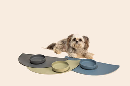 Should We Go? Dog Water Bowl - The Perfect Dish No-Spill, Less Mess Non-Tippable Water & Food Bowl, Pure Silicone with Suction Cup Fits 5 Cups 7.5" Across x 2.25" Tall, Ideal for All Pets, Medium-Sage