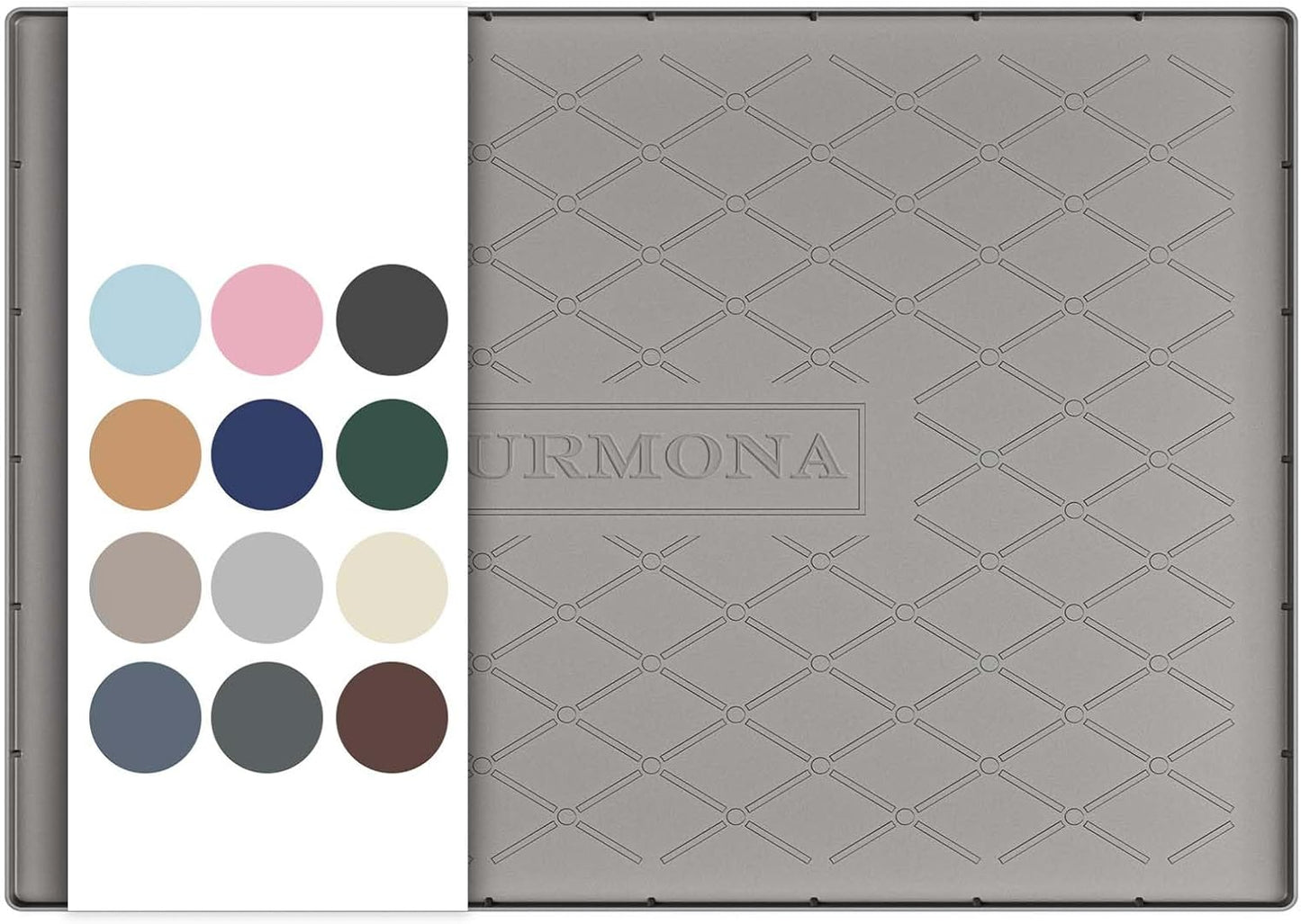 URMONA Under Sink Mat for Kitchen Waterproof, 34" x 22" Silicone Under Sink Mat for Shelf Liner Organizer, Cabinet Sink Protector Under Sink Liner for Bottom Kitchen, Bathroom(Light Grey)