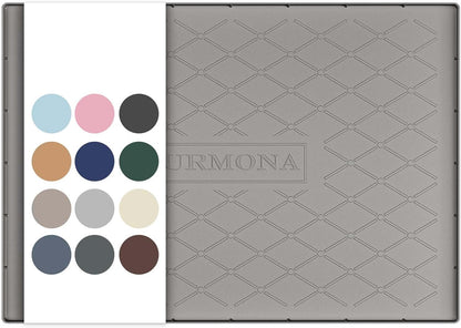 URMONA Under Sink Mat for Kitchen Waterproof, 34" x 22" Silicone Under Sink Mat for Shelf Liner Organizer, Cabinet Sink Protector Under Sink Liner for Bottom Kitchen, Bathroom(Light Grey)