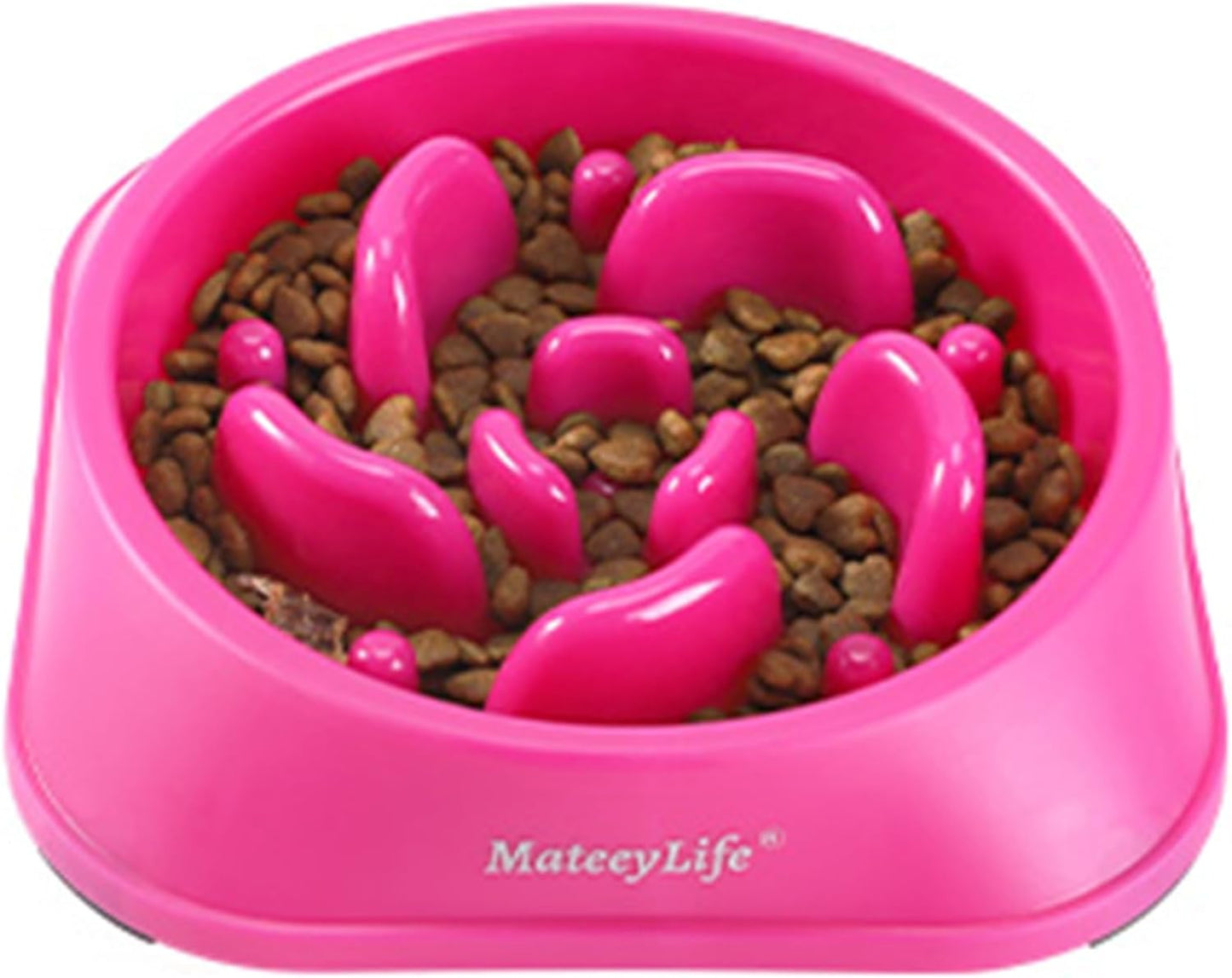 MateeyLife Slow Feeder Dog Bowls 2PCS, Anti-Choking Puzzle Dog Food Bowls, Anti-Slip Interactive Feeding Slow Down Eating, Bloat Stop Maze Dishes for Medium Breeds Pink&Purple
