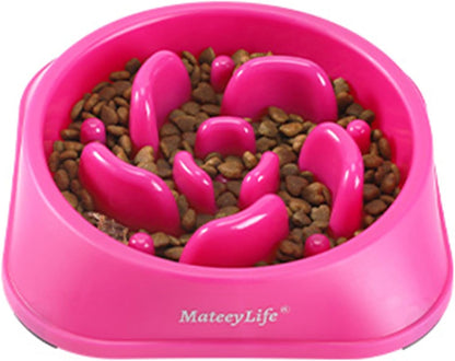 MateeyLife Slow Feeder Dog Bowls 2PCS, Anti-Choking Puzzle Dog Food Bowls, Anti-Slip Interactive Feeding Slow Down Eating, Bloat Stop Maze Dishes for Medium Breeds Pink&Purple