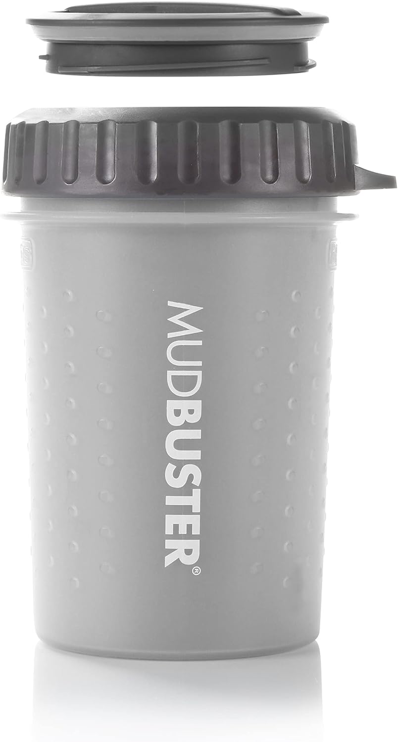 Dexas MudBuster Medium Dog Paw Cleaner in Fuchsia - Fits 1.5"-2.5" Wide Paws, Portable Paw Washer for Muddy Paws, Dog Paw Cleaning Cup with Gentle Silicone Bristles, Quick Clean Pet Paw Washer