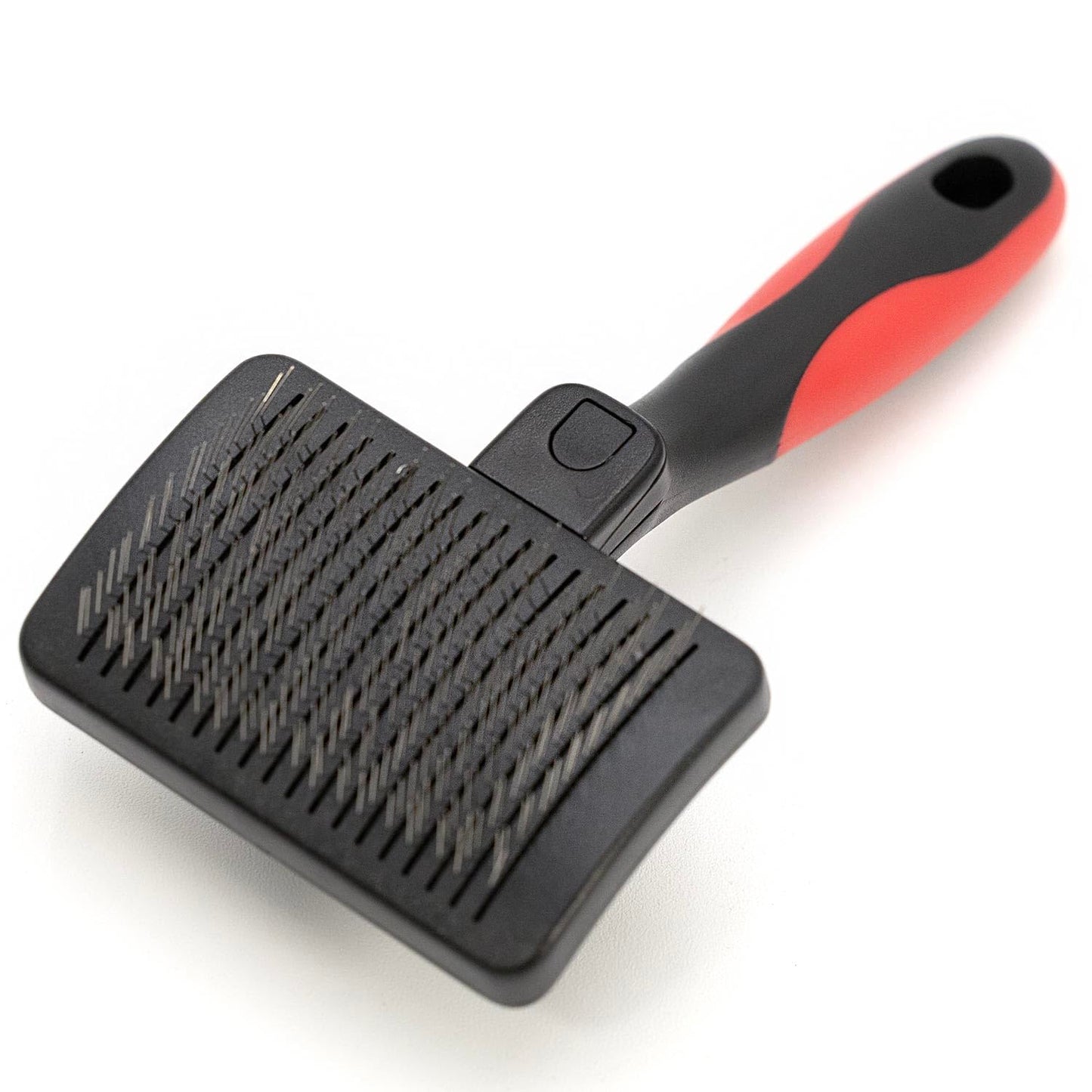 Jeffers Pet Dual Level Pin Universal Slicker Brush for Dogs, Cats & Small Pets - Curved Grooming Brush with Long & Short Pins for Shedding, Detangling, Finishing - Remove Mats & Dead Coat - Large