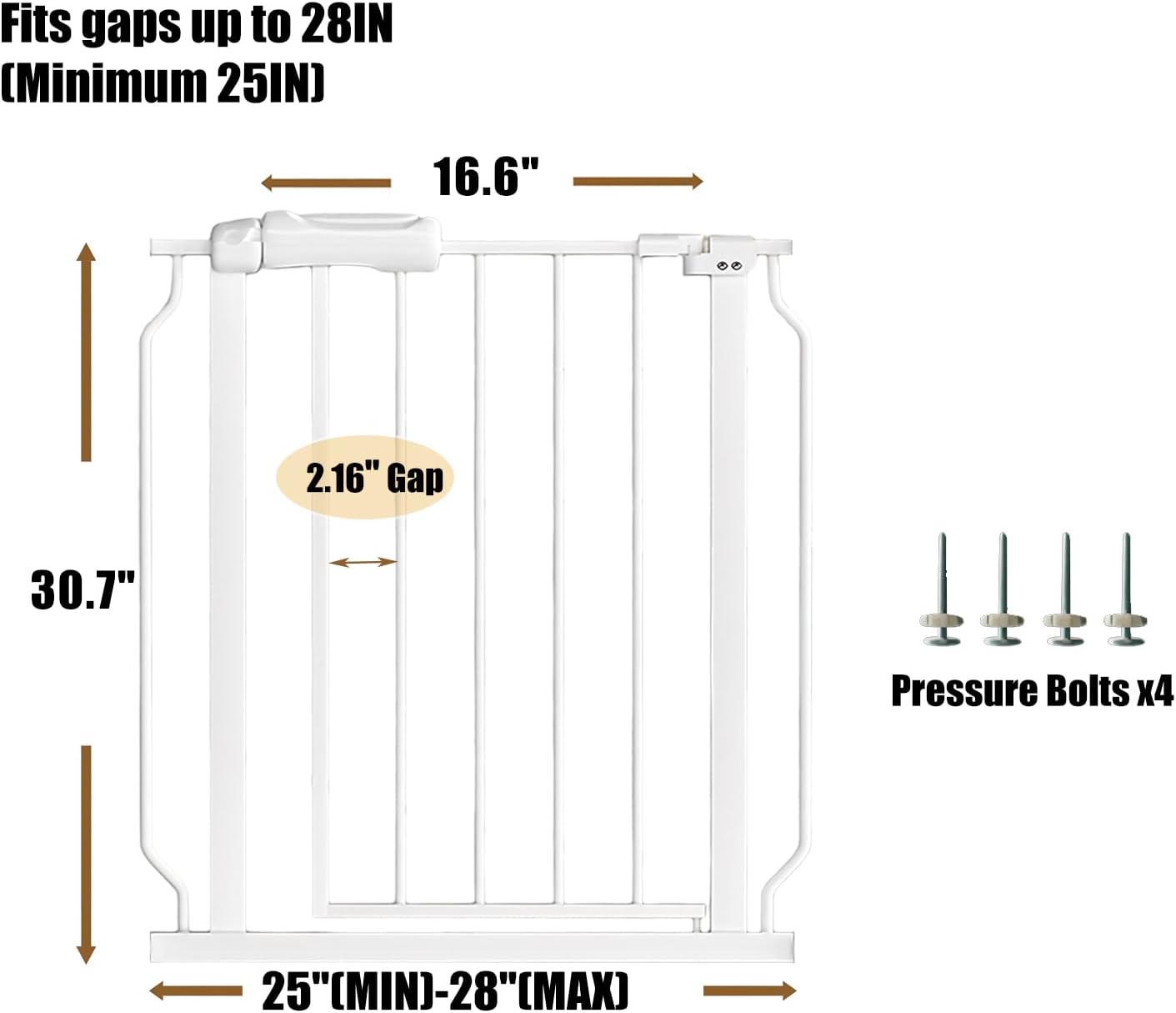 Extra Wide 76.4-81 Inch Large Baby Gates for Stairs, Doorways - No Drilling, Pressure Mounted Pet Gates for Kids & Dogs