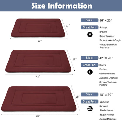 Dog Bed Soft Dog Crate Bed Pad Mat, 42 in Non Slip Bottom Washable Beds for Large Dogs, Pet Bed Mattress Kennel Pad, Dark Gray